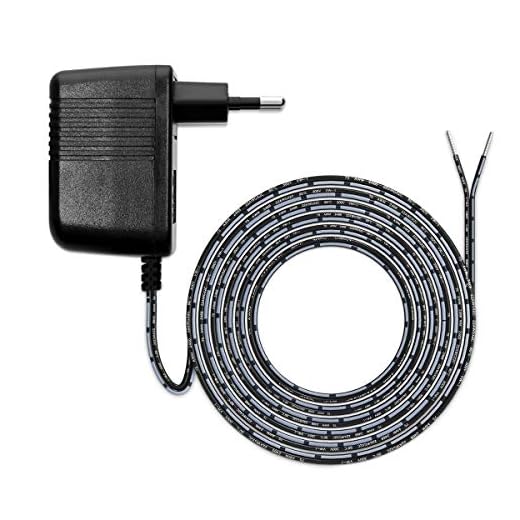 kwmobile ring video doorbell 1/2/Pro laddare - video dörrklocka laddkabel - 300 längd - 500 mA utgång - svart