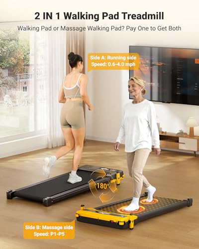 Image of THERUN Under Desk Walking Pad Treadmill with 5% /8% Incline, 2.5HP with 330 /265 LBS Weight Capacity, Ultra-Quiet Under Desk Machine with Remote & LED Display for Home & Office Use