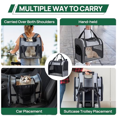 Haustier Handtasche und Rucksack, Transporttasche für Katzen, Hunderucksacks, Haustiertrage mit belüftetem Design, Faltbarer Haustiertrage-Rucksack für Hunde und Katzen