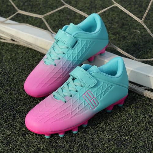 Image of brooman Kids Firm Ground Soccer Cleats Boys Girls Football Cleats with Soccer Socks