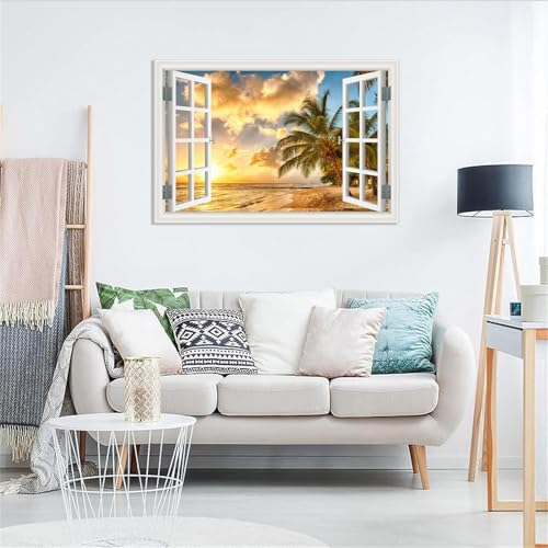 Toile murale ocean vagues paysage decoration salon moderne 105x70 cm
