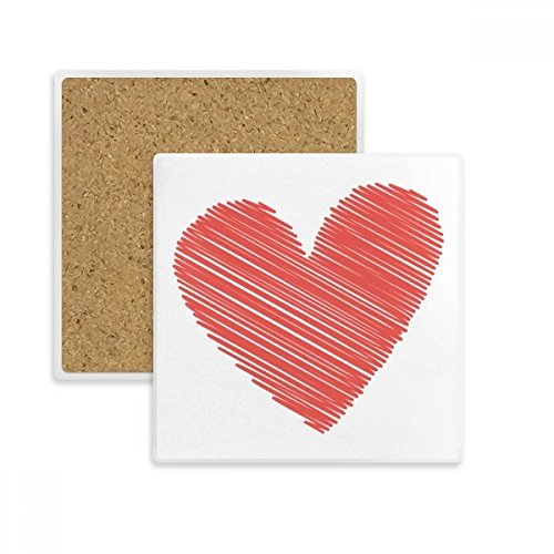 Porte-Pierre Absorbant Coeur Graffiti, dessous de verre carré de qualité premium