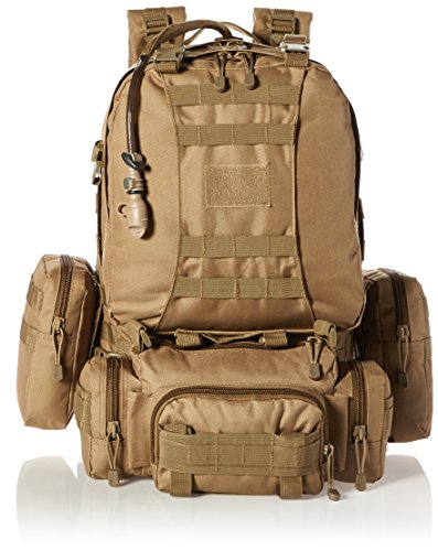 Tactical Military MOLLE Backpack Bundle with 2.5L Hydration Water Bladder & 3 Molle Bags by...