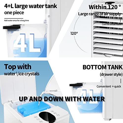 Ar Condicionado Frigorífico 4L Grande Capacidade Poupança de Energia Pequeno Ventilador de Ar Condic