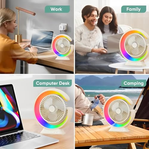 Image of 4000mAh High Speed ๐๐๐๐ก๐๐ซ๐ ๐๐๐๐ฅ๐ Table Fan for Home, ๐๐ฌ๐๐ข๐ฅ๐ฅ๐๐ญ๐ข๐ง๐ ๐๐๐ง with ๐๐๐ ๐๐ข๐ ๐ก๐ญ | ๐๐๐ ๐๐๐ซ๐ฌ๐จ๐ง๐๐ฅ Fan, ๐ ๐๐ฉ๐๐๐ (R - Green)