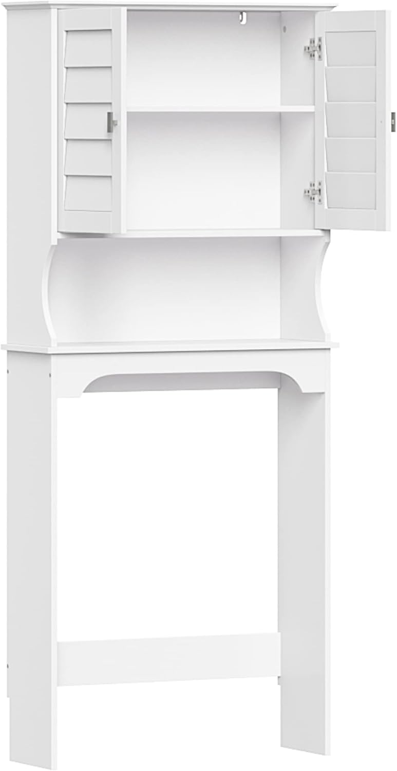 RiverRidge Brookfield Bathroom Shutter Door Over-The-Toilet Spacesaver Freestanding Storage Cabinet