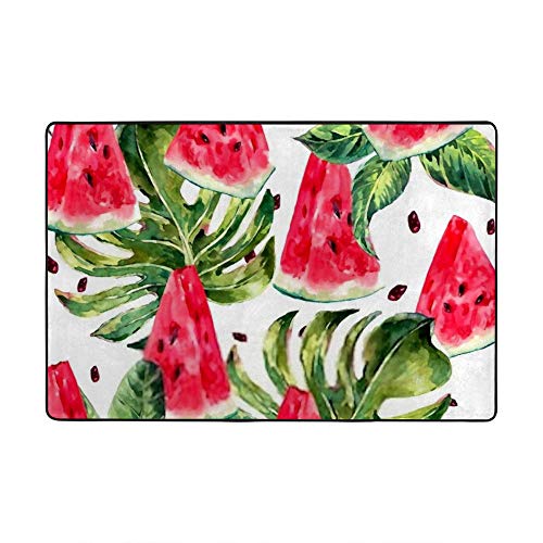 Tapis de salon pastèque en tissu corail extensible et velours doux - 2
