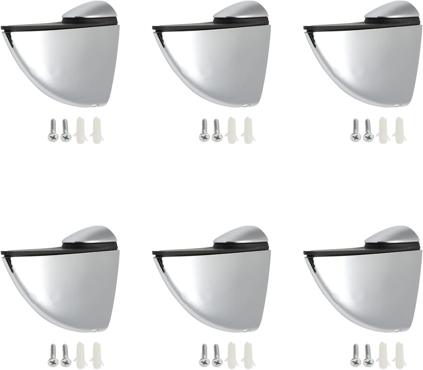 Yinpecly 6Pcs Adjustable Zinc Alloy Wood Glass Shelf Bracket Small Wall Mount Glass Clamp Solid Support Clip Wood Holder Shelf Support Clamp Corner Brace for 0.12"-0.79" Thickness Shelf