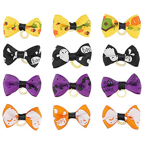 Iplusmile Collar Para Mascotas De Halloween, 12 Unidades De Lazos Para El Pelo De Perro Para Mascotas Con Diseños De Halloween Para Cachorros Y Accesorios Para El Cabello Iplusmile Collar Para Mascotas De Halloween, 12 Unidades De Lazos Para El Pelo De Perro Para Mascotas Con Diseños De Halloween Para Cachorros Y Accesorios Para El Cabello