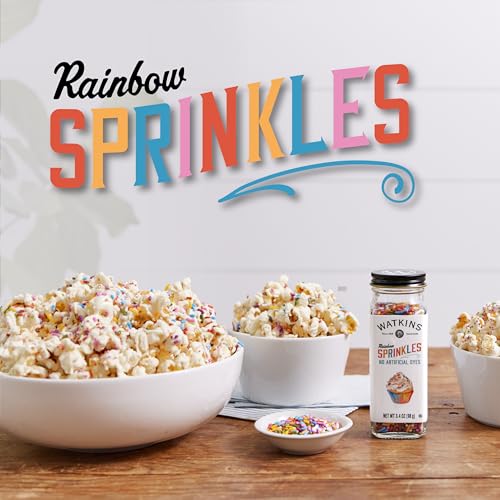 Image of Watkins Rainbow Decorating Sprinkles, 3.4 Ounce Jar, 3-Pack