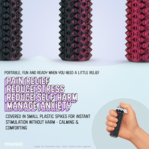 Shelly - Sensory Fidget Toy, Textured Pain Stim Device, Stress Relief for Focus and Concentration (Neon Crimson) - Image 3