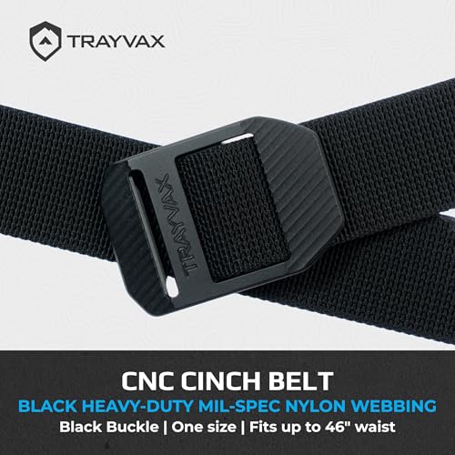 Image of Trayvax Tactical Belt, Nylon Web Cinch Belt for Men and Women, Outdoor Hiking and Military Accessories, CNC Machined