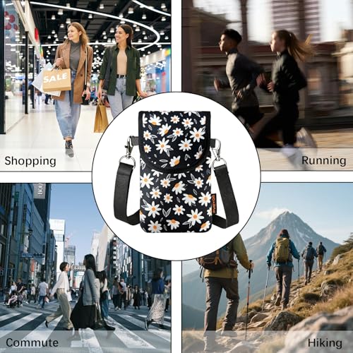 Image of Neoprene Phone Sleeve Pouch Case Bag for Men Women w /Crossbody Strap /Neck Lanyard for iPhone 17 /16 /15 /14 Pro Max, Samsung S25,Pixel 10