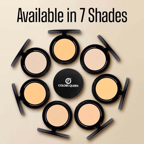 Image of Colors Queen Luminous Silk Compact Powder with Argan Oil - 10g | Oil Control, Matte Finish with Lightweight Formula | Long Lasting Compact Powder for Face Makeup (Natural Nude)