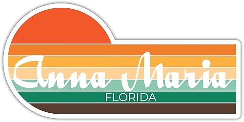 Anna Maria Florida - Imán para nevera (4 x 2.25 pulgadas), diseño estético retro vintage de los años 70