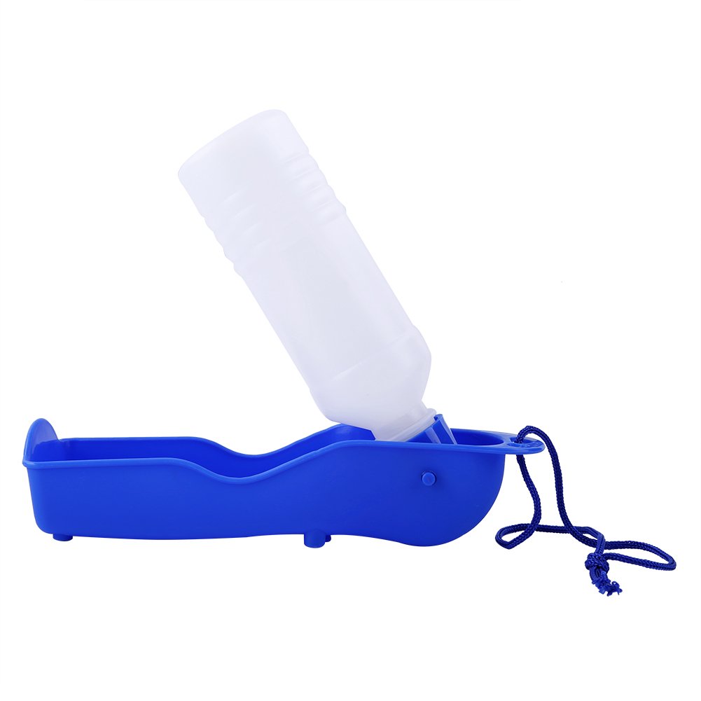 Naroote Portable Love Pet Dog Water Bottle for Travel Drinking 250ml/500ml Pink/Red/Blue Ideal for Walks, Hikes, Sports, Beach, Camping, Hand Held Plastic Bottle with Tray for Dogs and Cats (250ml)