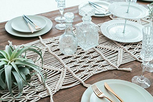 Macrame Table Runner Handwoven Boho Wedding Table Decoration Bedding Blanket,13.8"X 94" #TOP1