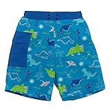 i play. by green sprouts baby-boys Trunks with Built-in Reusable Swim Diaper,Aqua Dinosaurs,6mo