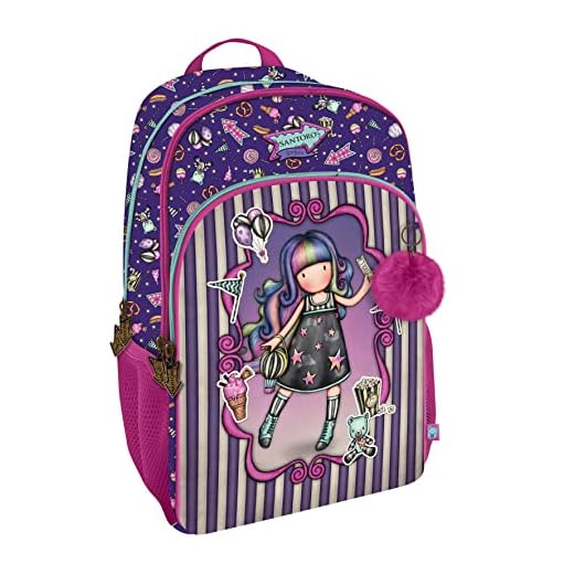 Santoro, Mochila 3 Cremalleras Gorjuss Fairground Up And Away 29X45X17Cm Unisex niños, Multicolor, Estándar