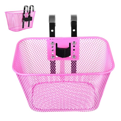 HEMOTON Front Handlebar Bike Basket for Women Stylish Square Mesh Container with Quick Release Hook for Daily Riding and Shopping for Bikes and Essentials Storage