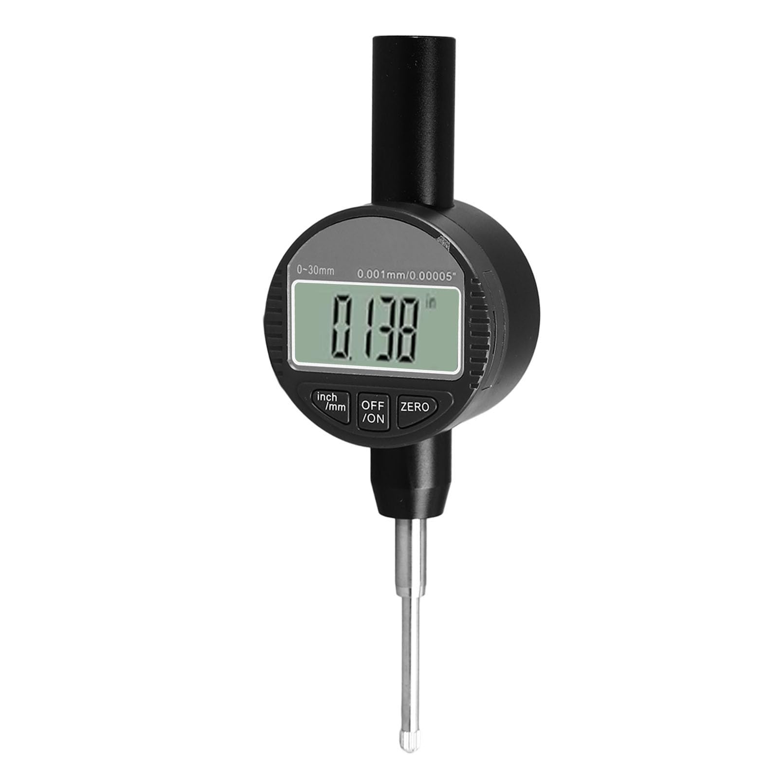 Indicador de cuadrante digital, herramienta de medición, resolución de 0,001 mm, rango de 0 a 30 mm, sonda de aleación de aluminio con pantalla digital, para mecánico industrial y