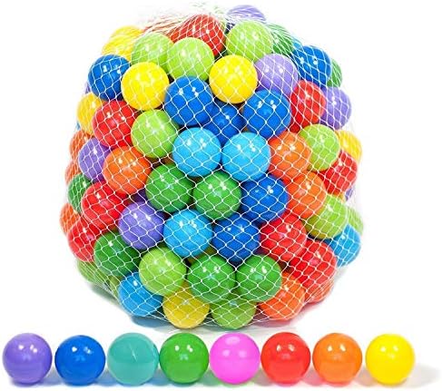Playz 50 Soft Plastic Mini Ball Pit Balls w/ 8 Vibrant Colors - Crush Proof, Non Toxic, Safe Assorted Bulk Plastic Balls for Toddler, Baby & Kids Playpen, Play Tents Indoor & Outdoor Playtime Fun