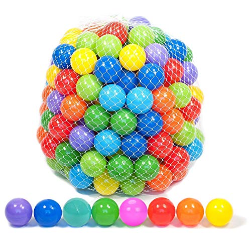 Image of Playz Ball Pit Balls 50 Count, Crush Proof Ball Pit Balls for Babies, Kids & Toddlers in 8 Bright Colors, Soft & Safe, Non Toxic Plastic Balls for Ball Pit, BPA Free Baby Toddler Pit Balls 2.1 Inch