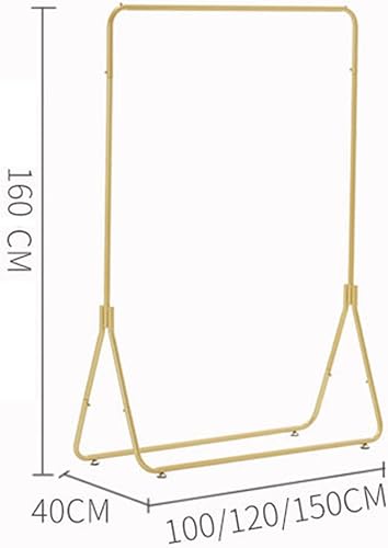 Miniatura 6 de Perchero de ropa de metal dorado, barandillas de ropa resistentes y estante de exhibición al por menor, gran capacidad para dormitorio y sala de