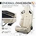 Auto Dynasty Pair of Racing Seat Universal Vinyl Leather Stitching Reclinable Bucket Seats with Bottom Mount Sliders, 37 (H) x 20.5 (W) x 21 (D) Inches, Driver and Passenger Side, White