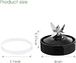 (paquet de 2) Pièces de rechange pour mélangeur 7 Lame d'extraction Fins avec joint en caoutchouc Compatible avec Nurti Ninja Blenders Auto iQ BL480 BL482 BL642 BL682 NN102