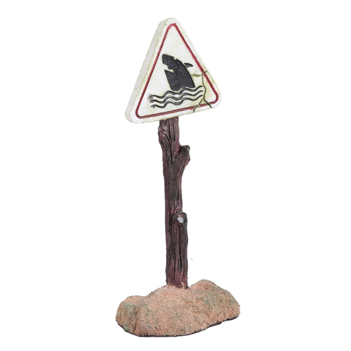 Kisangel 3piezas Adorno De Resina para Acuarios Señal De Advertencia De Decoración Divertida para Peceras Accesorio Creativo De Paisajismo Acuático para Acuarios De Agua Dulce y Salada