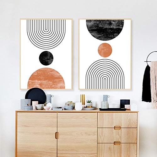 Affiches et gravures minimalistes salon toile géométrique 60x90cm x2