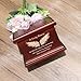 6 Inch Small Wooden Urn for Human Ashes - Keepsake Urn for Men & Women, Funeral Ashes Holder, Wooden Urn Box and Casket with Wing Design
