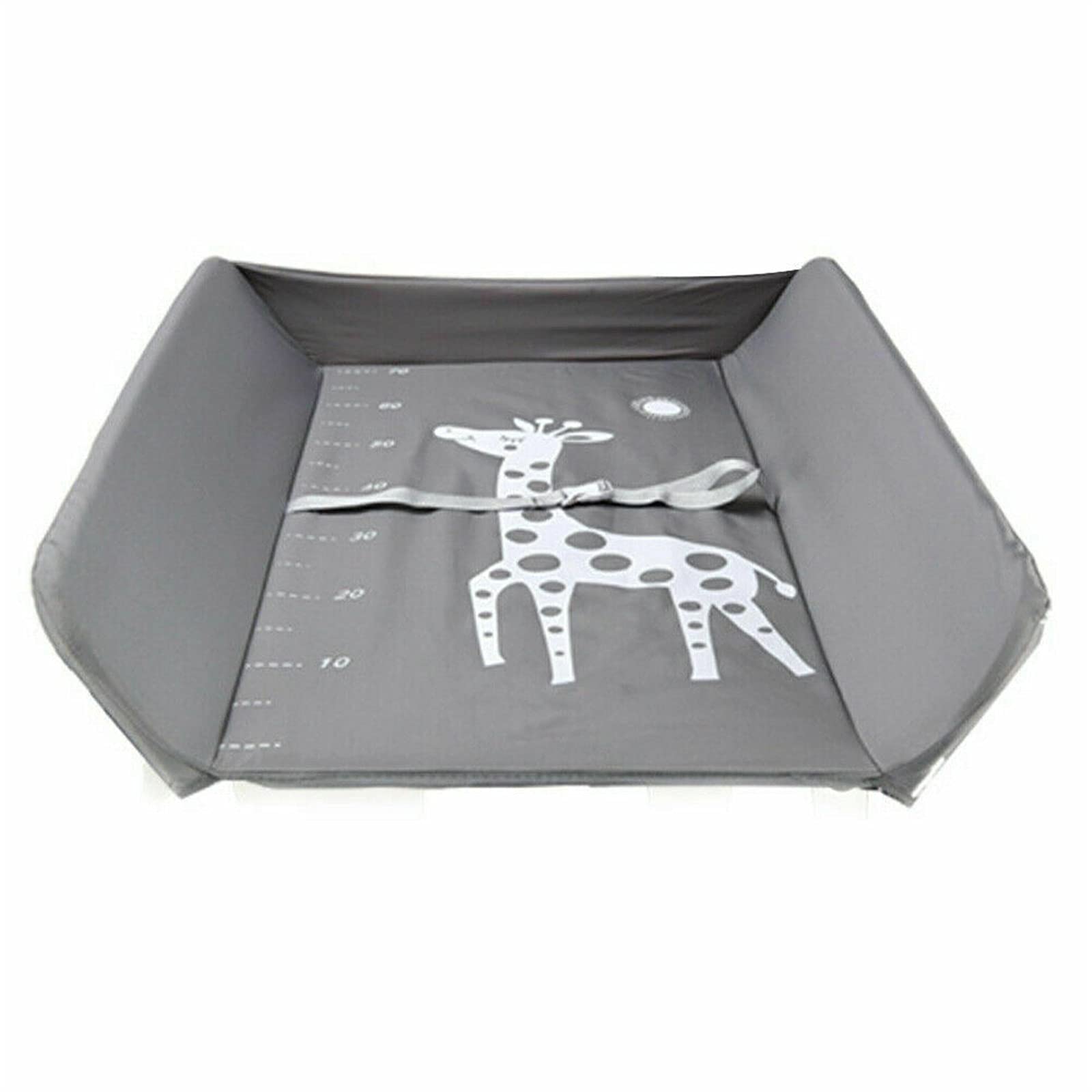 Mesa de cambio de bebé plegable Nursery Changing Station con almacenamiento, con bañera, con ruedas, con cajones, con alfombrilla, color gris oscuro, adecuado para bebés de hasta 12 meses