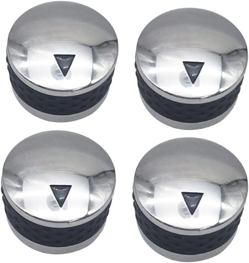 4PCS Gas BBQ Grill Stove Control Knob Handle Metal with Chrome Plated Rotary Switch Gas Appliance Valve Temperature Knobs