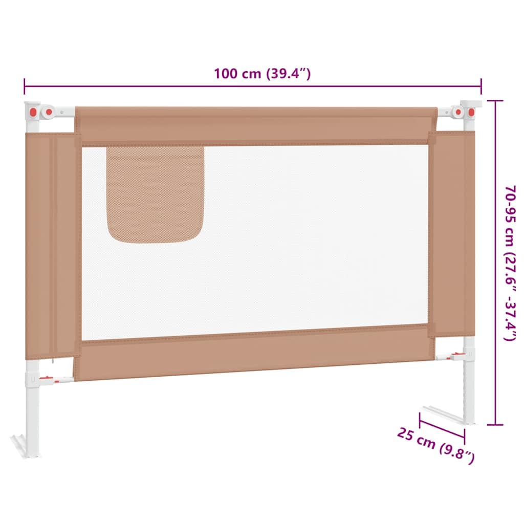 Generisch Kleinkind-Bettschutzgitter Taupe 100x25 cm Stoff,Baby & Kleinkind,Babysicherheit,Baby-Bettschutzgitter,10217