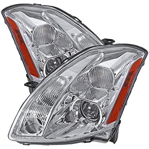 Carpartsinnovate For 04-06 Maxima Clear Projector Headlights Replacement Head Lamps Pair