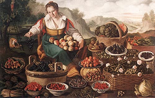 Impression prints toile peinture murale le marchand de fruits Vincenzo Campi 60x90cm