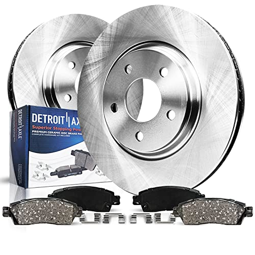 Image of Detroit Axle - Front Brake Kit for 12-18 Ford Focus Volvo C30, 04-11 S40 | Disc Brake Rotors Ceramic Brake Pads with Hardware Replacement 10.94 inch inch Rotors