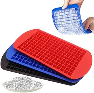 Silicone Mini Ice Cube Trays 3 Pack, 160 Crushed Ice Cube Molds Easy