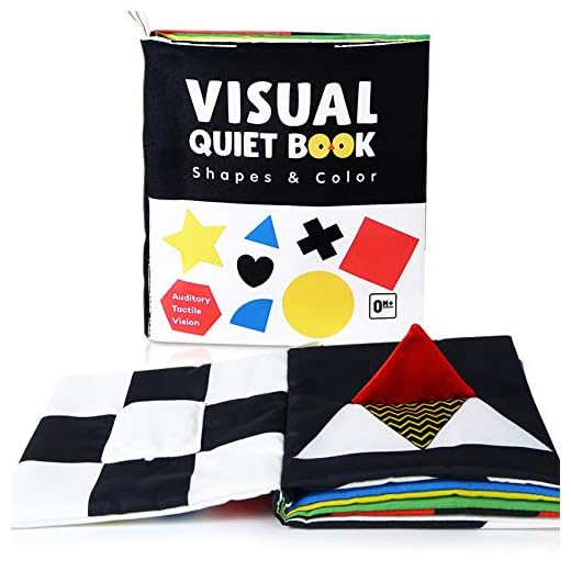 beiens Baby Books Toys, High Contrast Black and White Books Non Toxic Fabric Touch and Feel Crinkle Cloth Books Early Educational Stimulation Toys for Infants Toddlers, Baby Gift Soft Toys Mirror