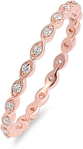 Anillo de plata de ley con circonitas cúbicas anillo de amor eterno apilable tamaño 2-12 cuatro colores disponibles