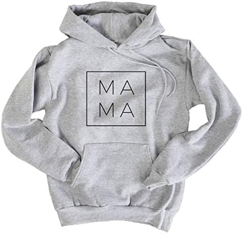 Inkopious - Mama Shirts, for Wives, Mama Gifts for First Time Mothers, Pullover Hoodie Sweatshirts for Mom, Grey Colored Mom Shirts, Medium