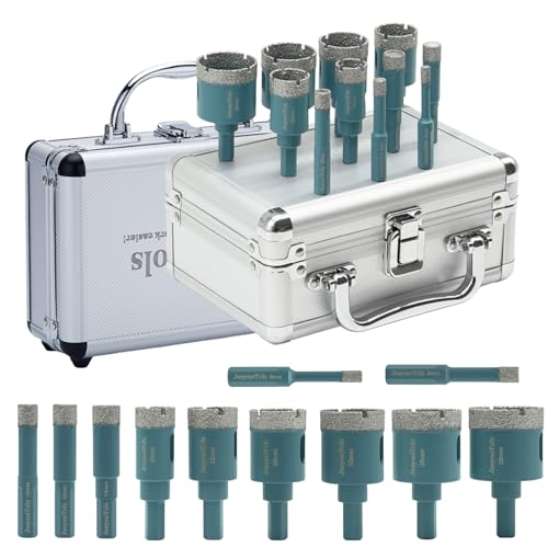 Set de Brocas Diamante Seco 11 Piezas para Cerámica y Mármol