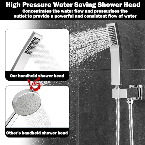 Handbrause aus Edelstahl Wassersparender Shower Head aus Edelstahl 304 Hochdruck-Duschköpfe Mit Selbstreinigender SilikondüSe Geeignet für Das Badezimmer Zu Hause