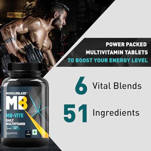 MuscleBlaze MB-Vite Daily Multivitamin (60 Tablets) | With 51 Ingredients & 6 Blends, Vitamins & Minerals, Prebiotic & Probiotics, Amino Acid Blends | For Energy, Stamina &... - Image 5