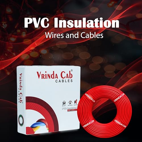 Image of VRINDACabCab 1.5mm Red House Wire | 45 Meter | PVC Insulated CCA Copper Electrical Wire for Home, Office & Industrial Use | High Conductivity | Flame Retardant | Long-Lasting