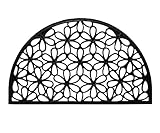 IRONGATE All Weather Rubber Doormat - Half Circle Floral Welcome Indoor Outdoor Durable Non Slip Front Doormat - Dirt Trapping Easy Clean High Traffic Area Patio Entrway Mat - 17x30 in
