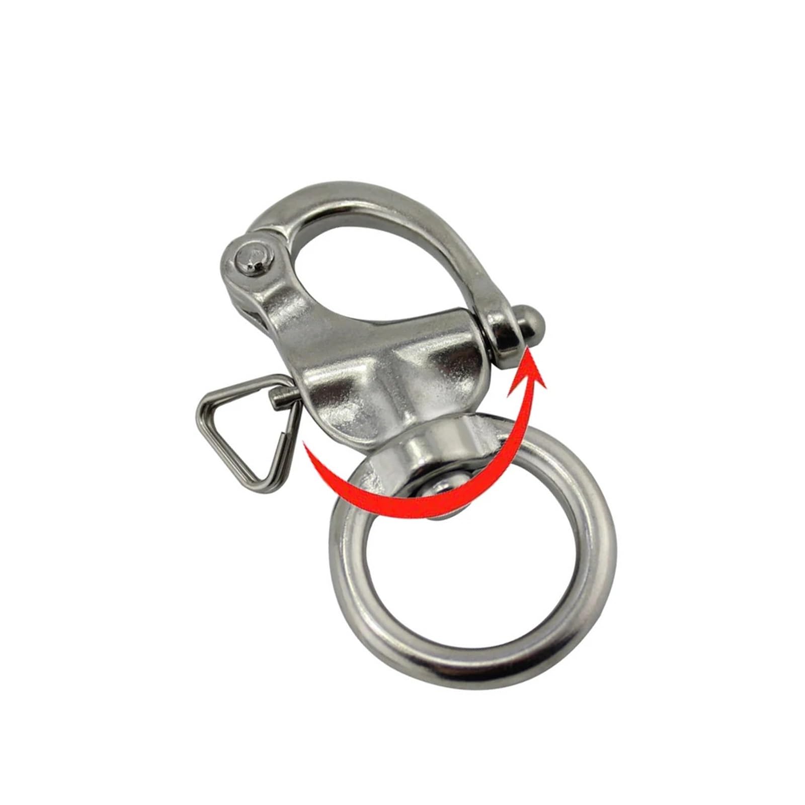 Grillete Giratorio de liberación rápida con Anilla de Acero Inoxidable 316 de 65 mm y 76 mm, Resistente for embarcaciones Marinas.(5PCS)