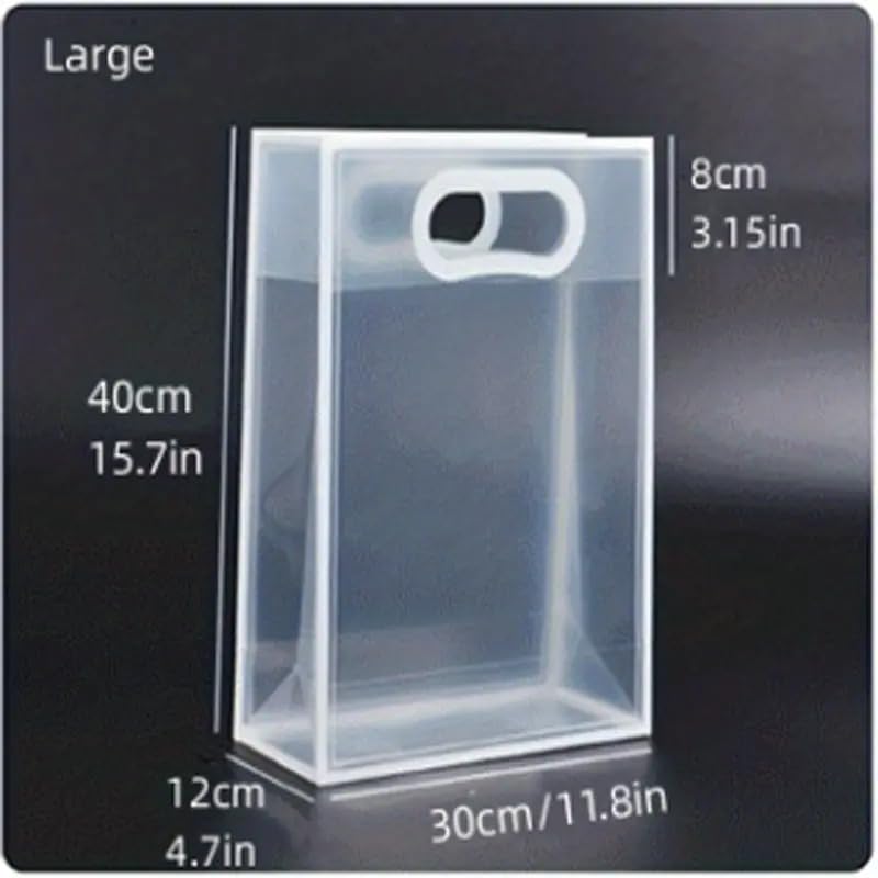 Image of SATYAM KRAFT 6 Pcs Translucent Multipurpose Reusable Gift Bags | Gift for Her /Him, Wedding Return Gifts Baby Shower Anniversary Birthday Hamper Shopping, Party Favors (White - Large)